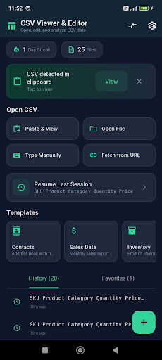 Open CSV — Viewer & Editor screenshot 1