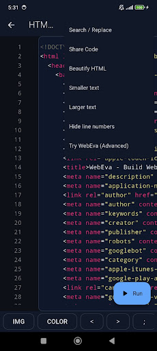 HTML Viewer & Editor - Code screenshot 5