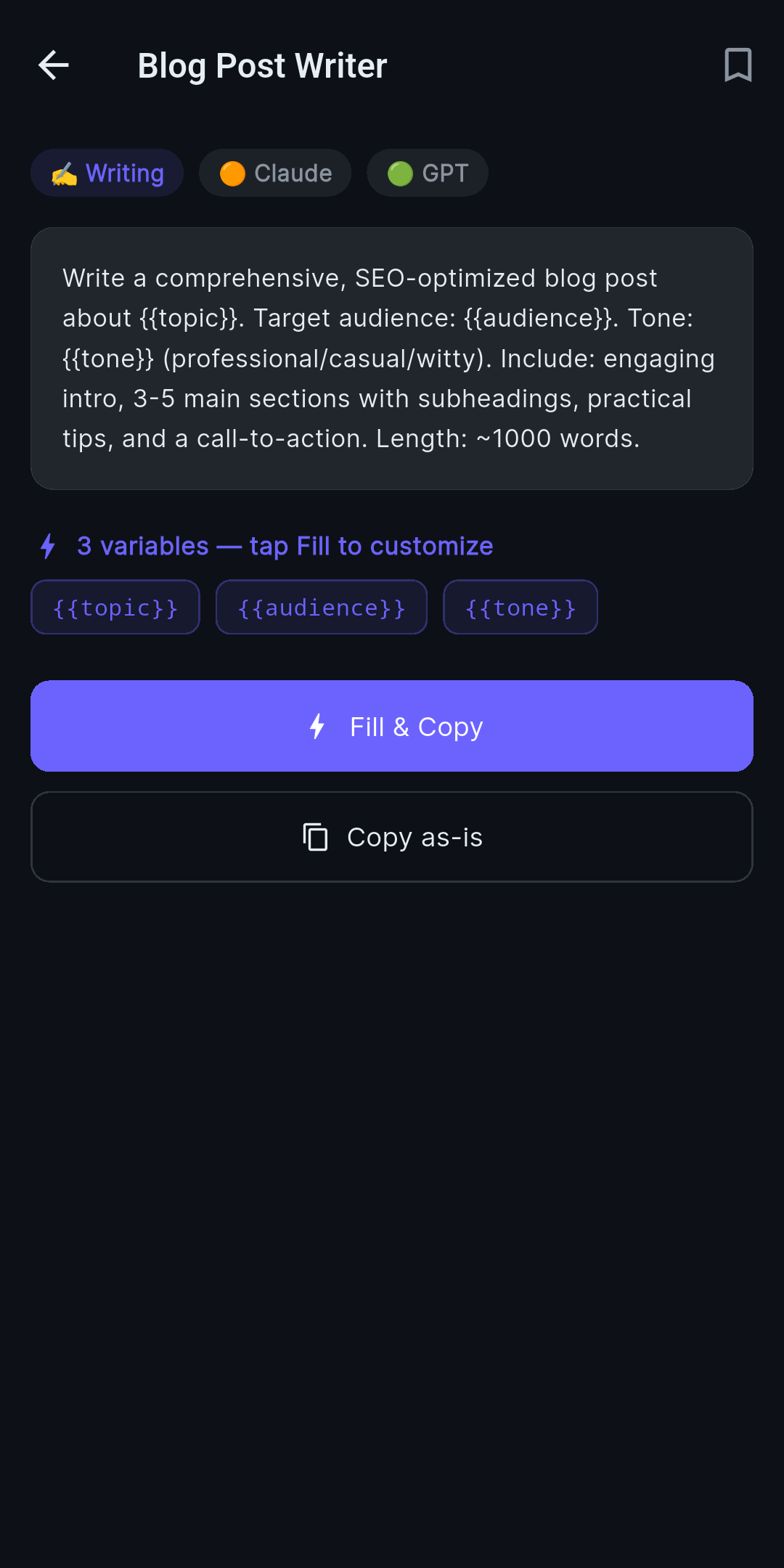 PromptCrate: AI Prompt Manager screenshot 2