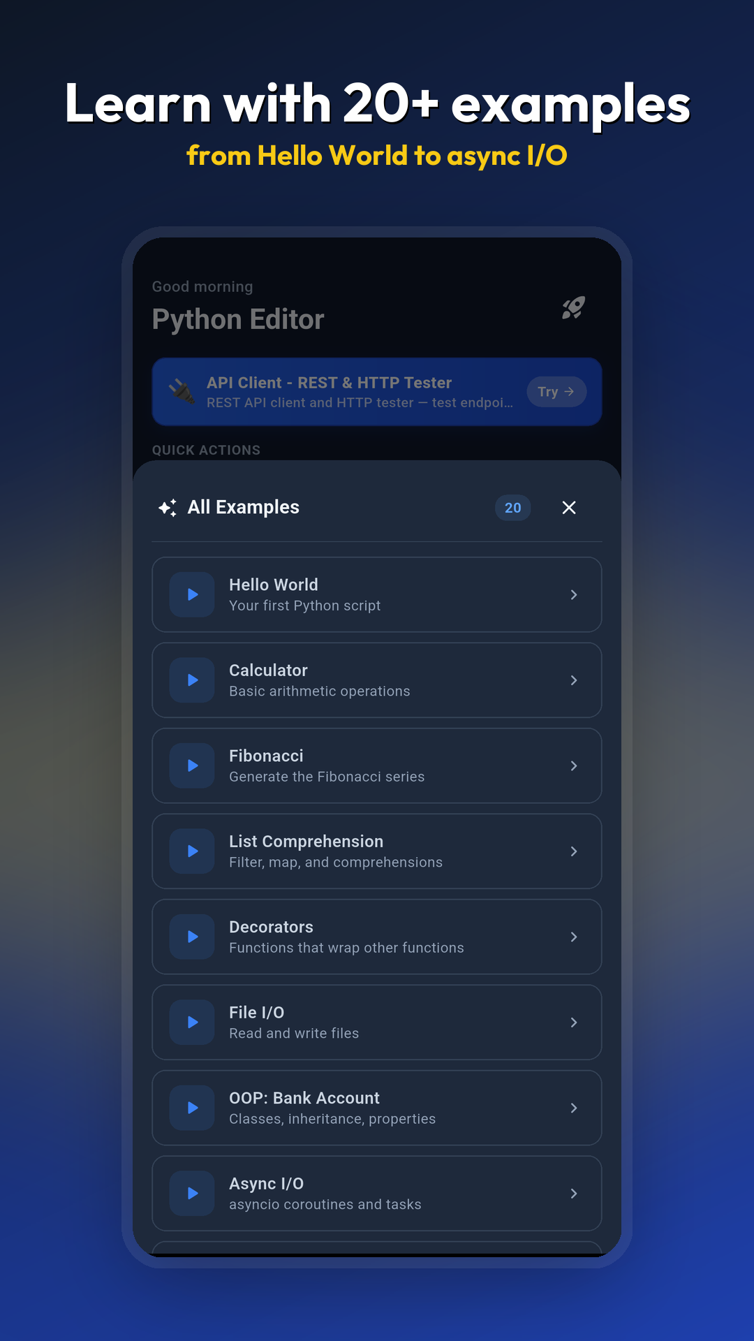 Built-in examples