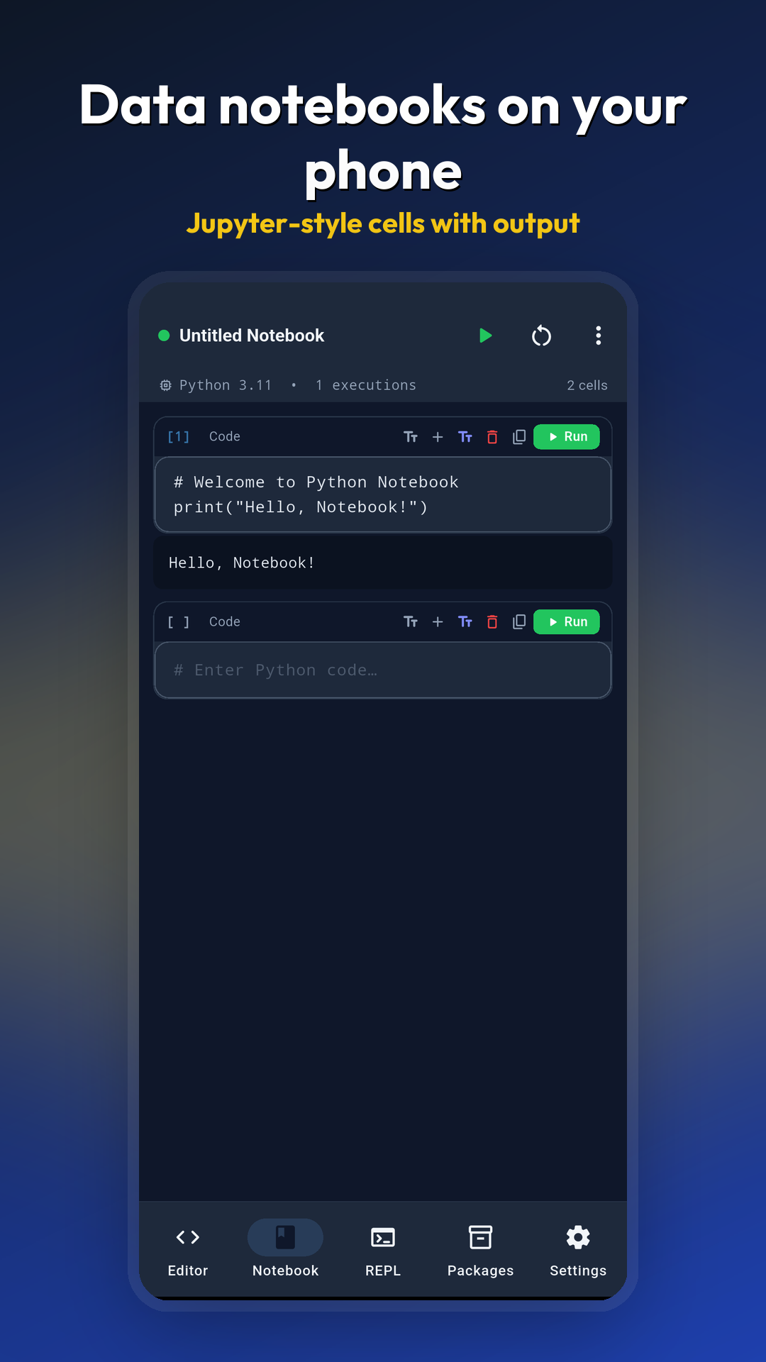 Notebook mode